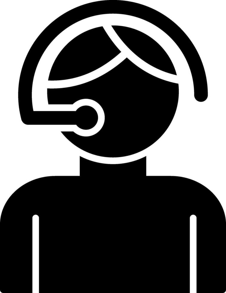 Call Center Agent Glyph Icon vector