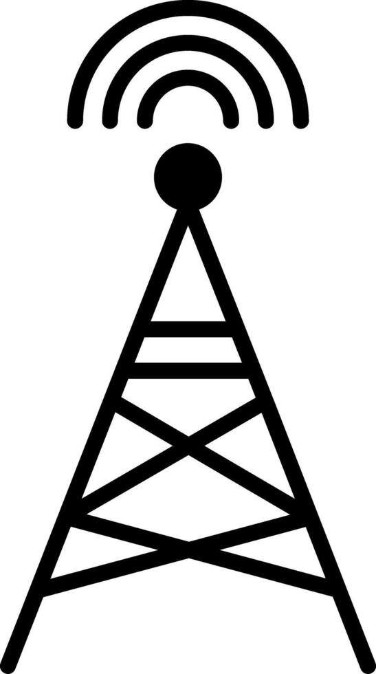 Radio Tower Glyph Icon vector