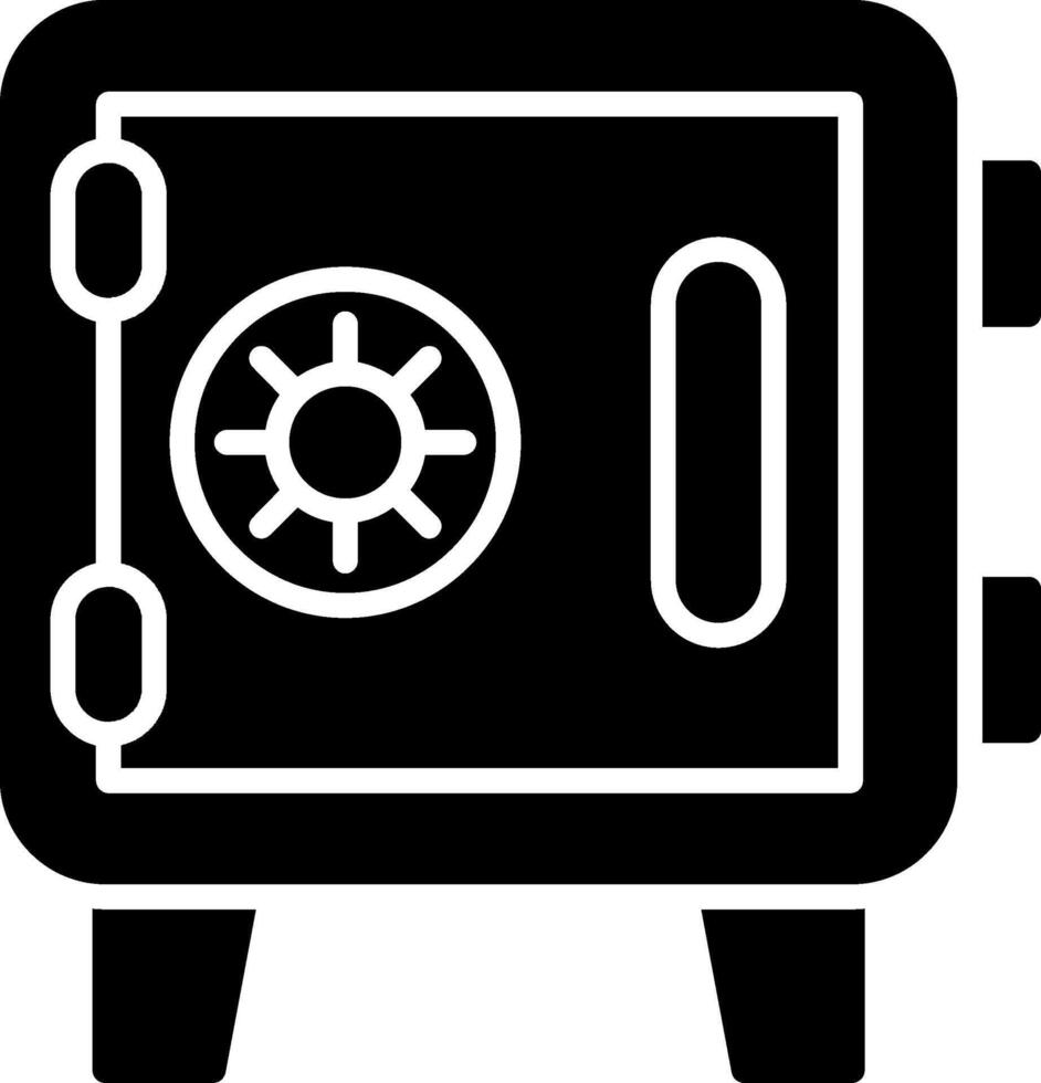 icono de glifo de caja fuerte vector