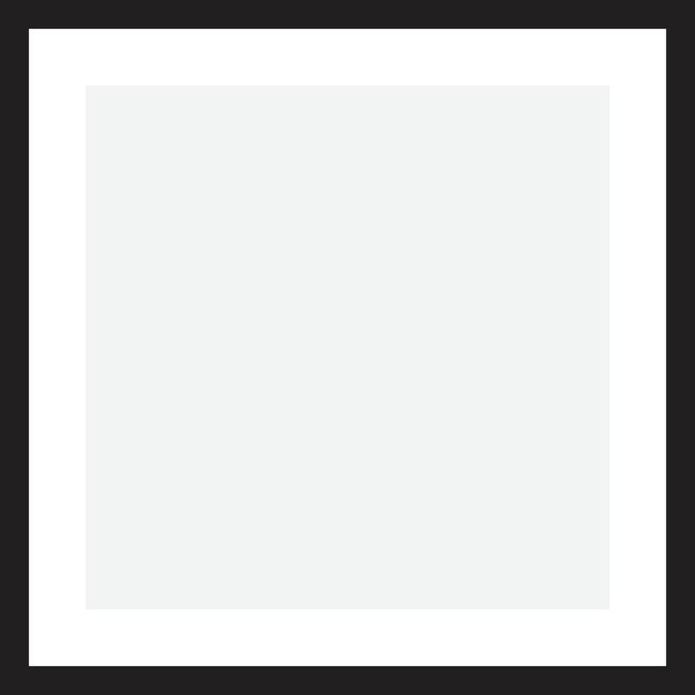 Square picture frame isolated on white background . Realistic square black frame for photo and wall art . vector