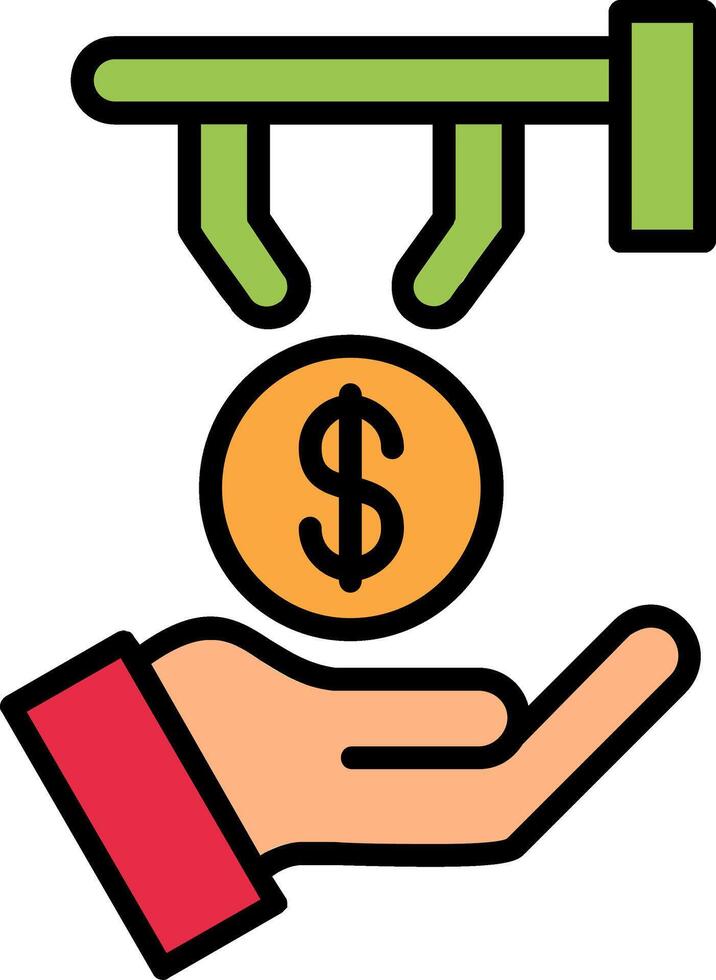 Money Back Guarantee Line Filled Icon vector