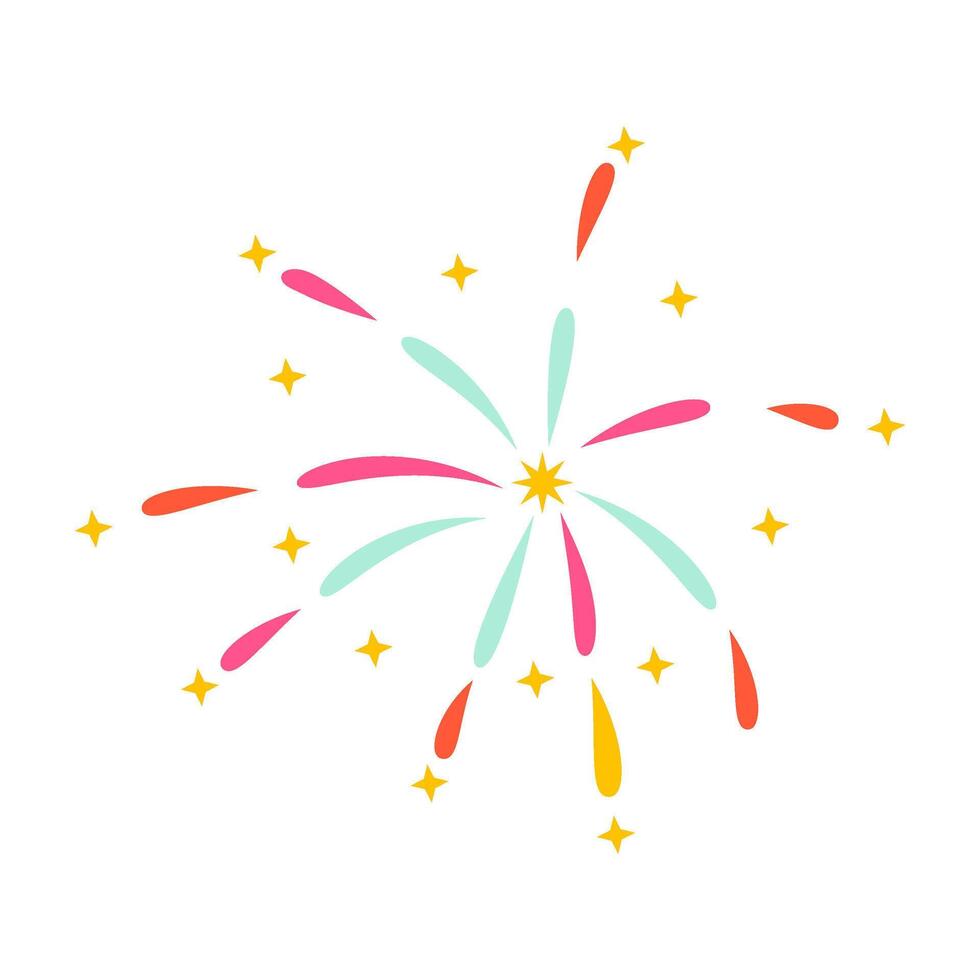 Colorful Firework Confetti Decorations vector