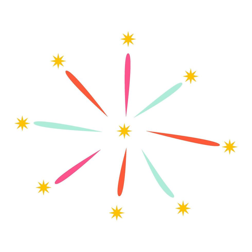 Colorful Firework Confetti Decorations vector