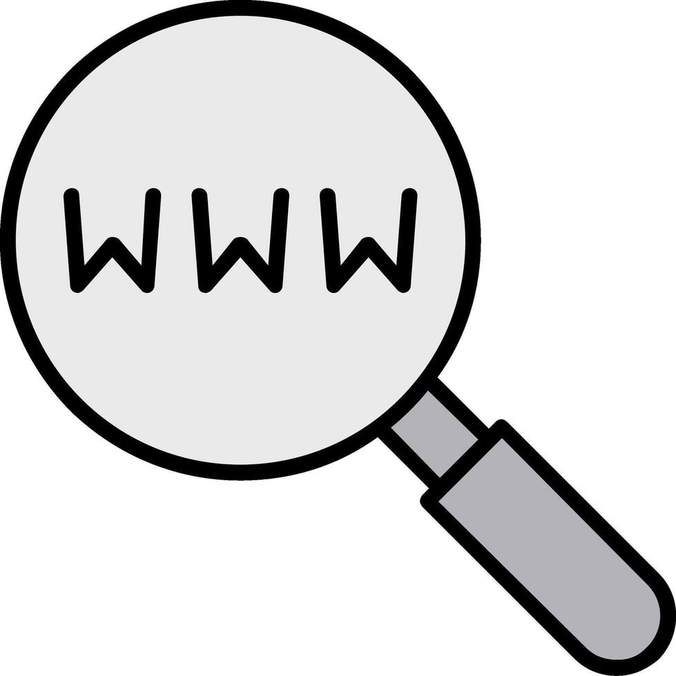 Keyword Research Line Filled Icon vector