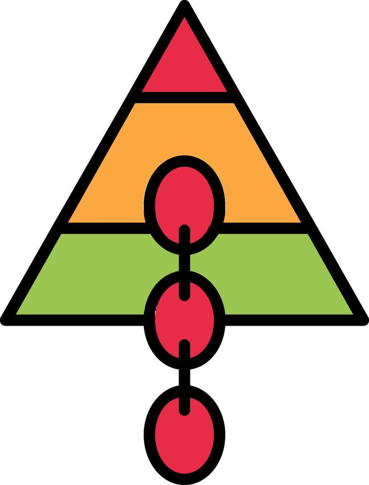 Link pyramide Line Filled Icon vector