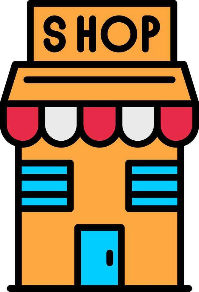 Shop Line Filled Icon vector