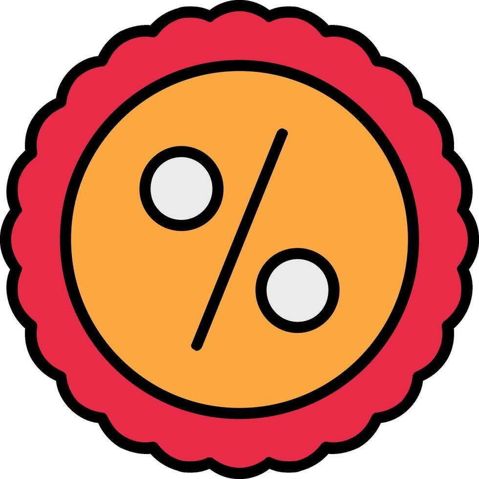 Discount Line Filled Icon vector