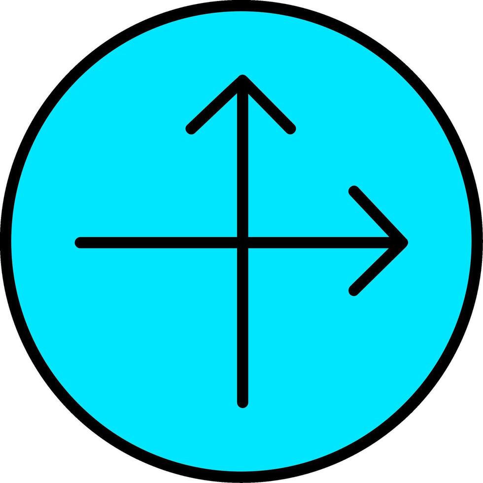 Intersect Line Filled Icon vector