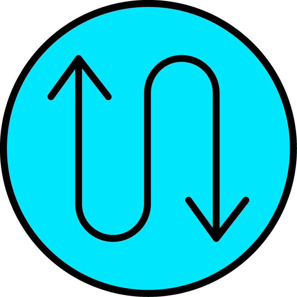 Zigzag Arrow Line Filled Icon vector