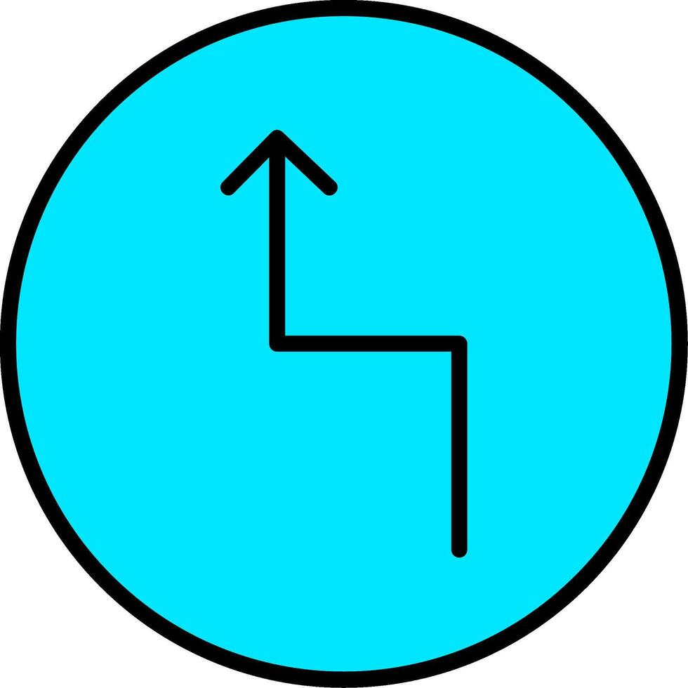 Zigzag Arrow Line Filled Icon vector