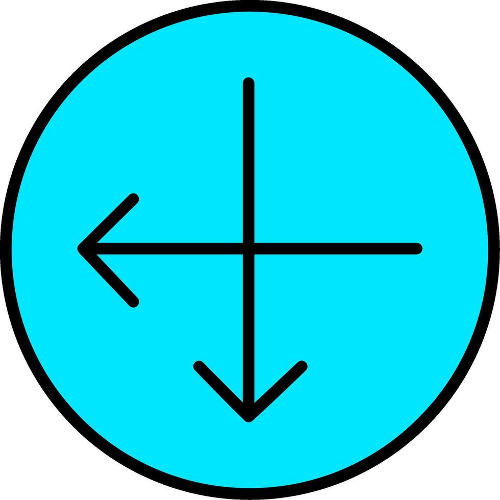 Intersect Line Filled Icon vector