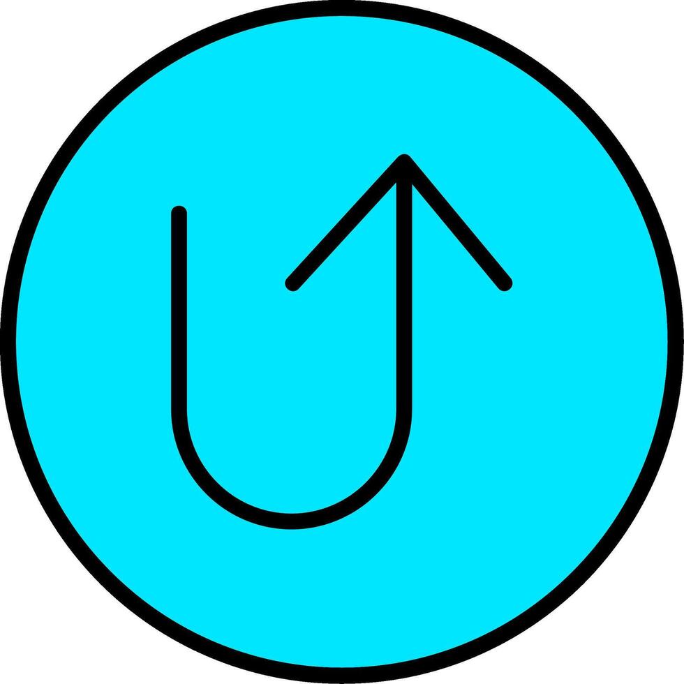 U Turn Line Filled Icon vector