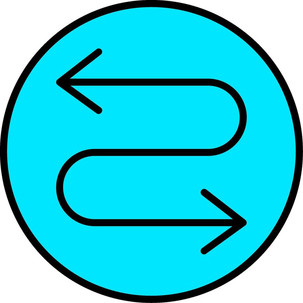 Zigzag Arrow Line Filled Icon vector