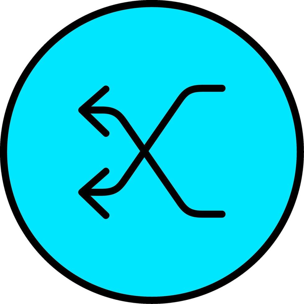 Shuffle Line Filled Icon vector