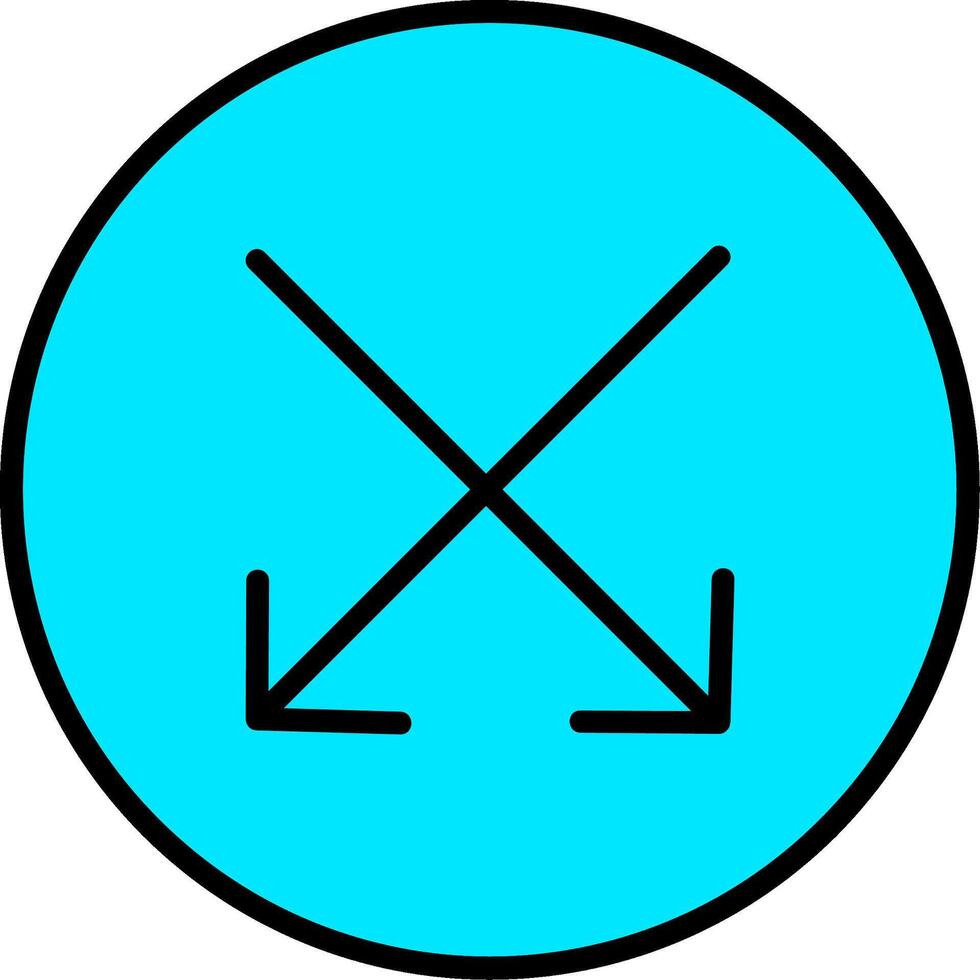 Intersect Line Filled Icon vector