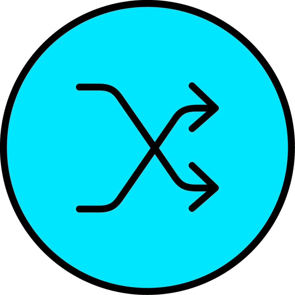 Shuffle Line Filled Icon vector