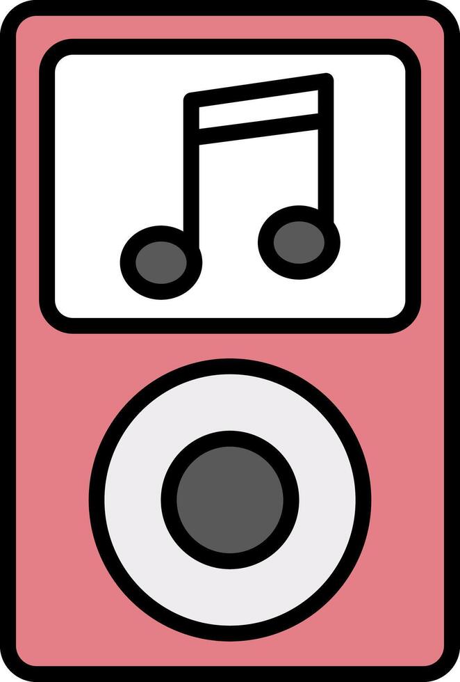 Music Player Line Filled Icon vector