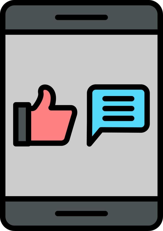 Feedback Line Filled Icon vector