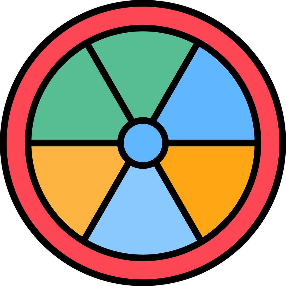 Color Wheel Line Filled Icon vector