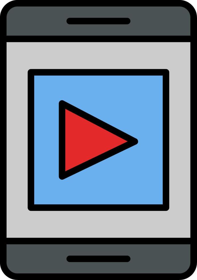 Mobile App Line Filled Icon vector