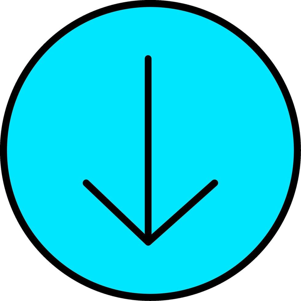 Down Arrow Line Filled Icon vector