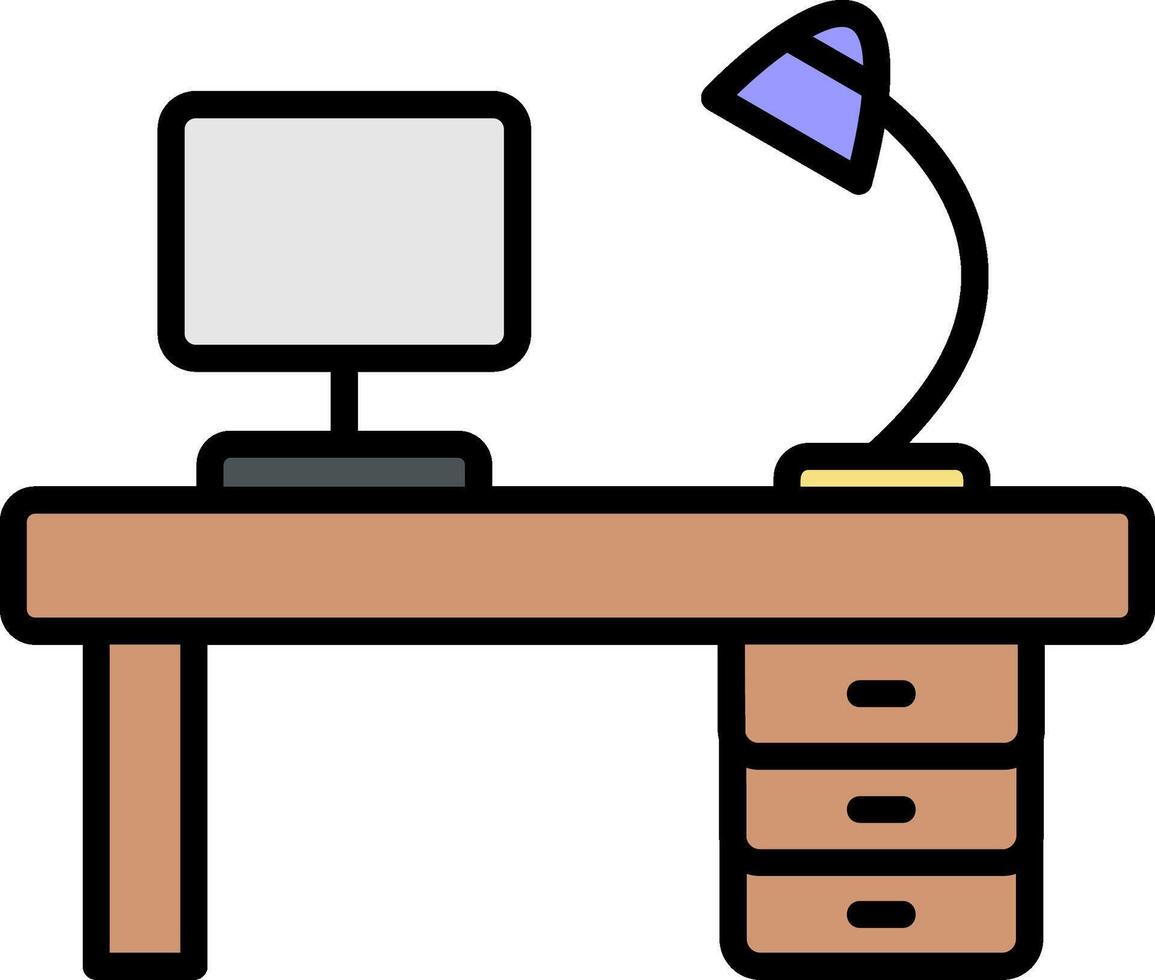 Workplace Line Filled Icon vector