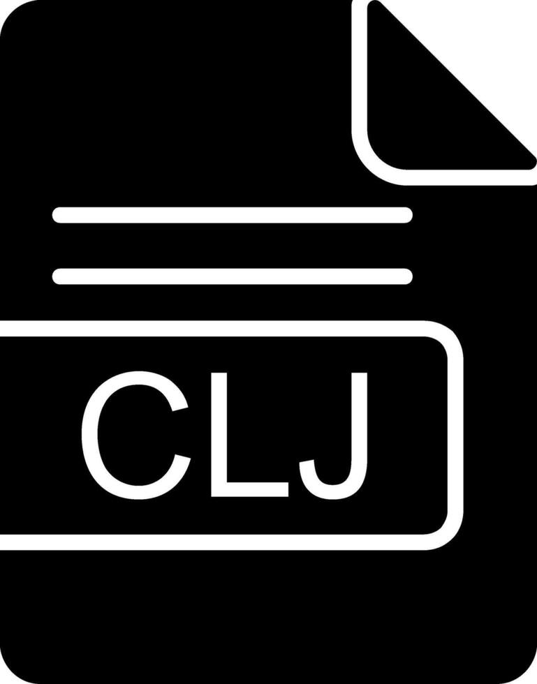 CLJ File Format Glyph Icon vector