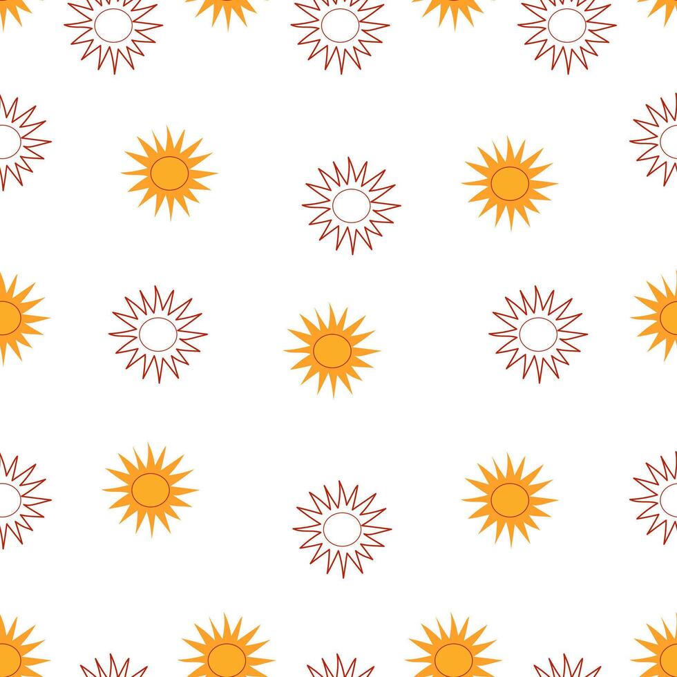 Seamless patterns with cute suns. vector