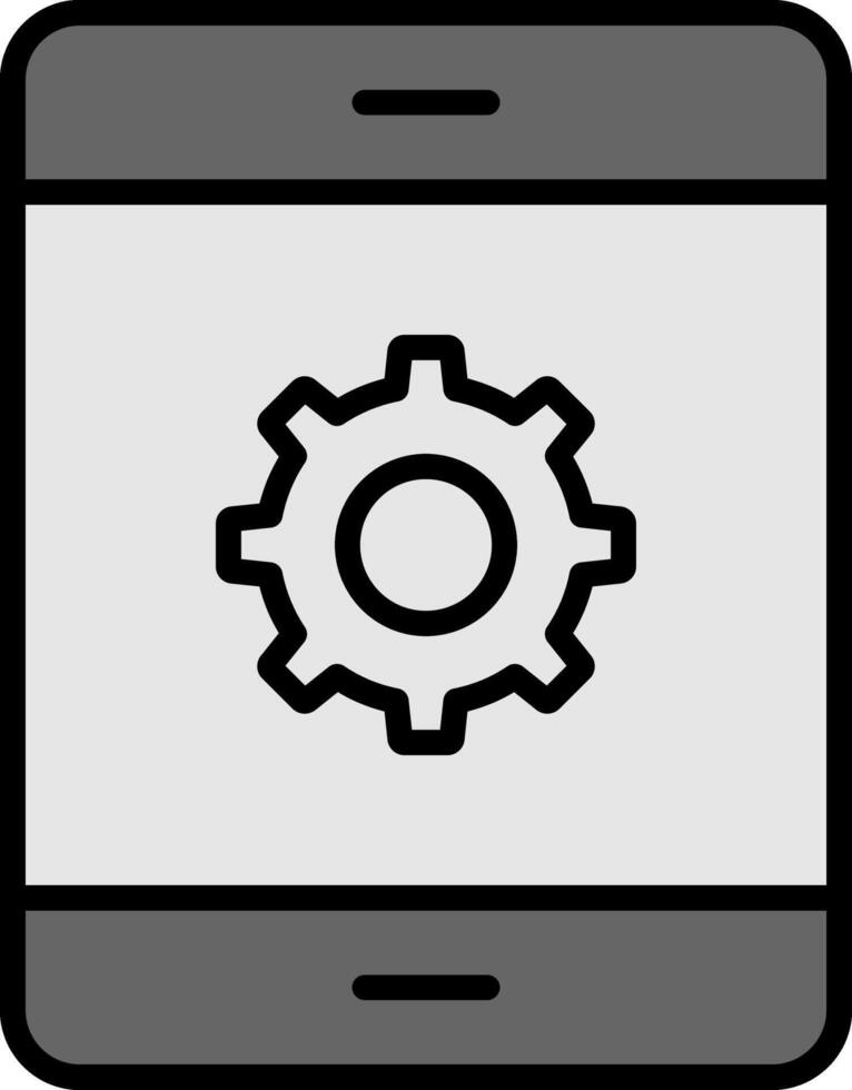 Mobile Phone Line Filled Icon vector