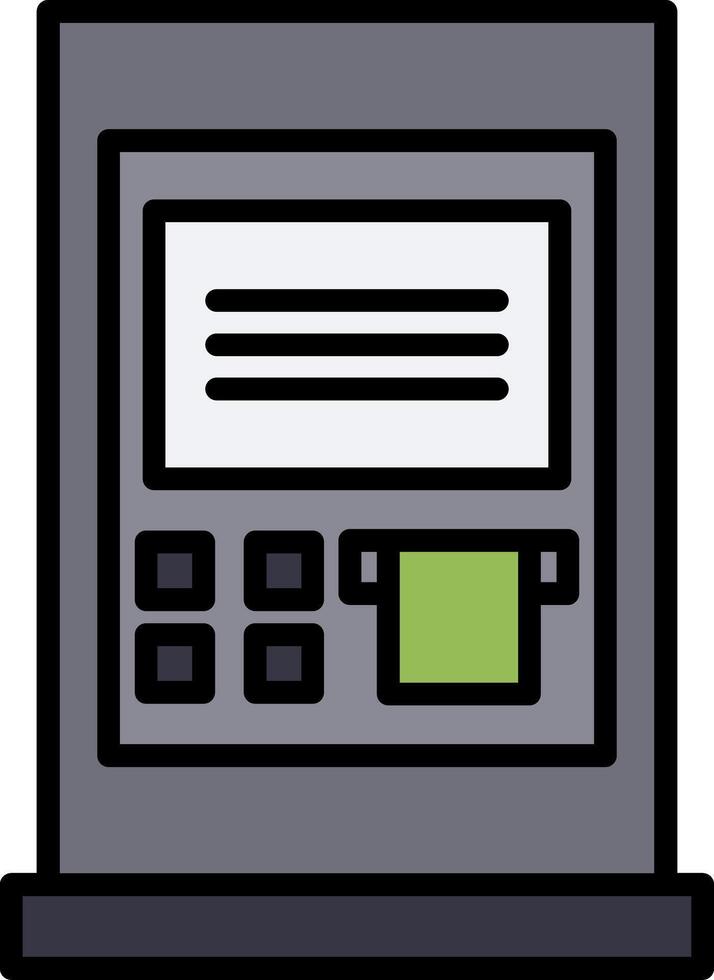 Atm Line Filled Icon vector