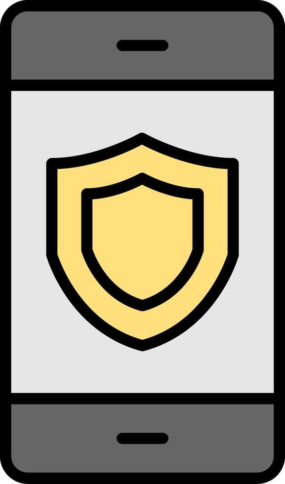Security Line Filled Icon vector