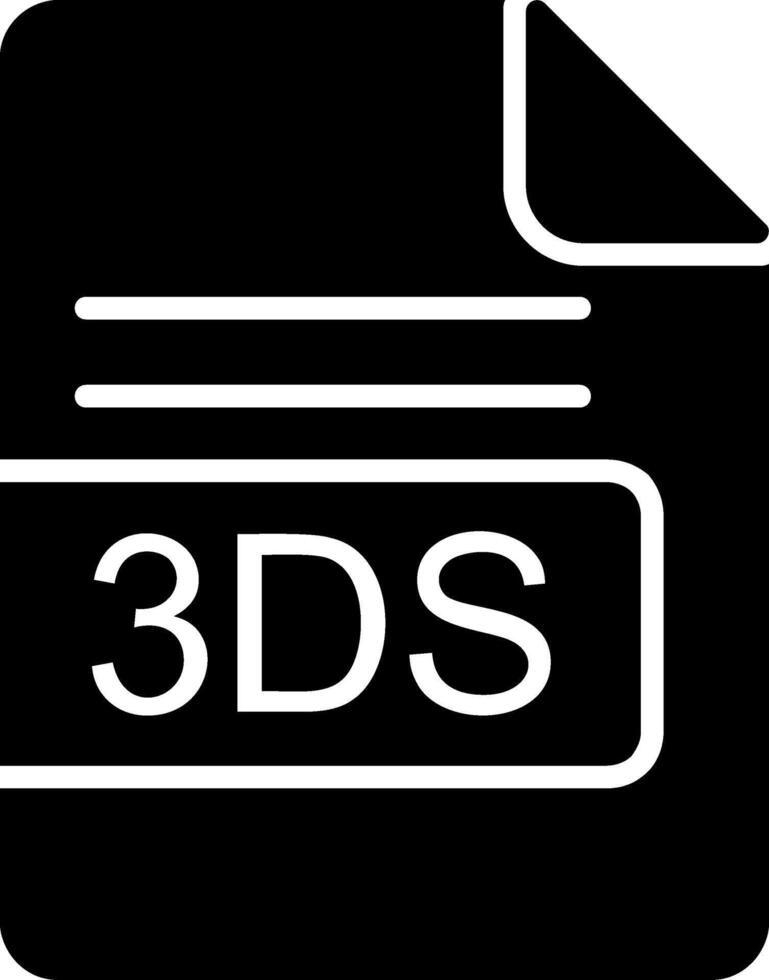 3DS File Format Glyph Icon vector