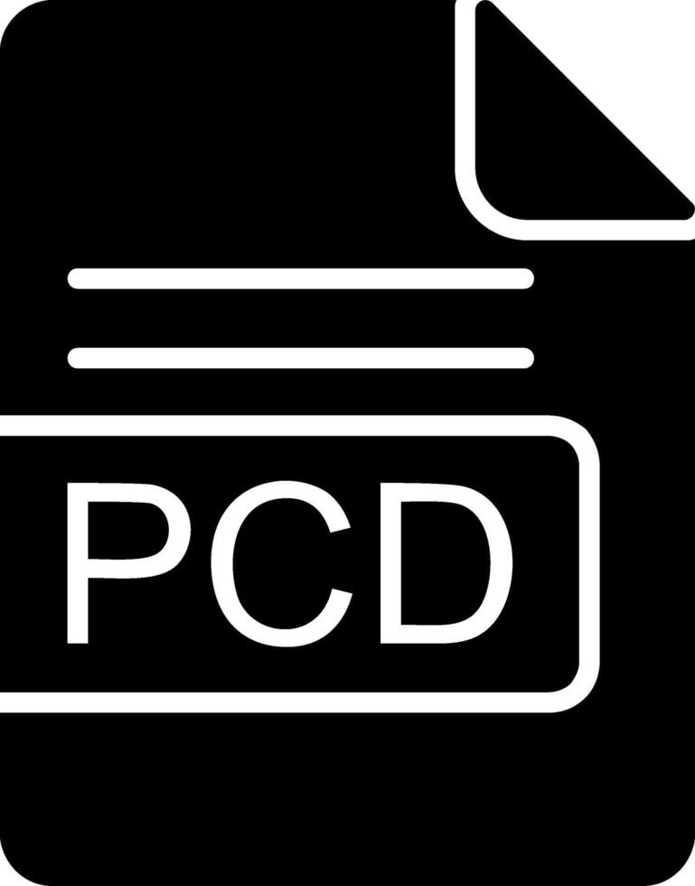 pcd archivo formato glifo icono vector