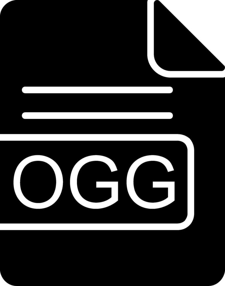 ogg archivo formato glifo icono vector