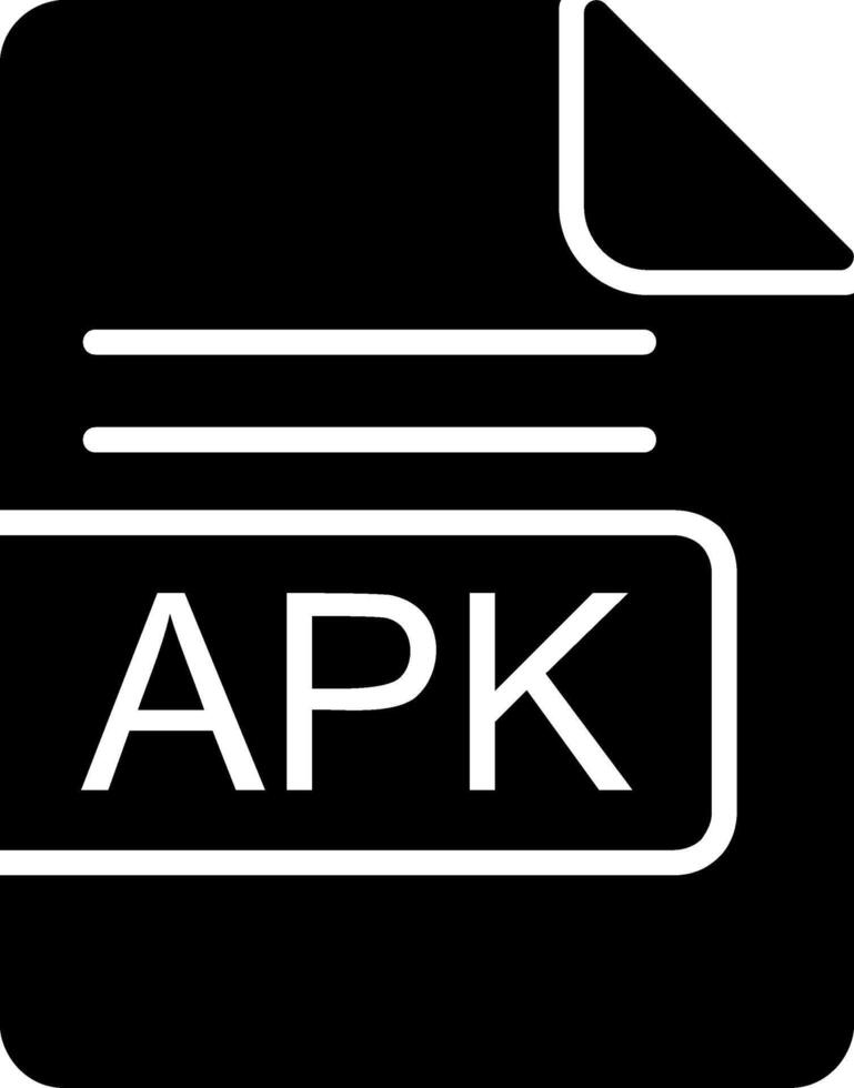 apk archivo formato glifo icono vector