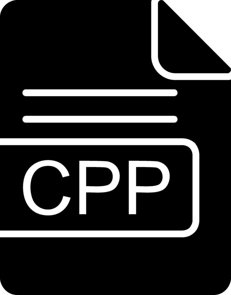 CPP File Format Glyph Icon vector