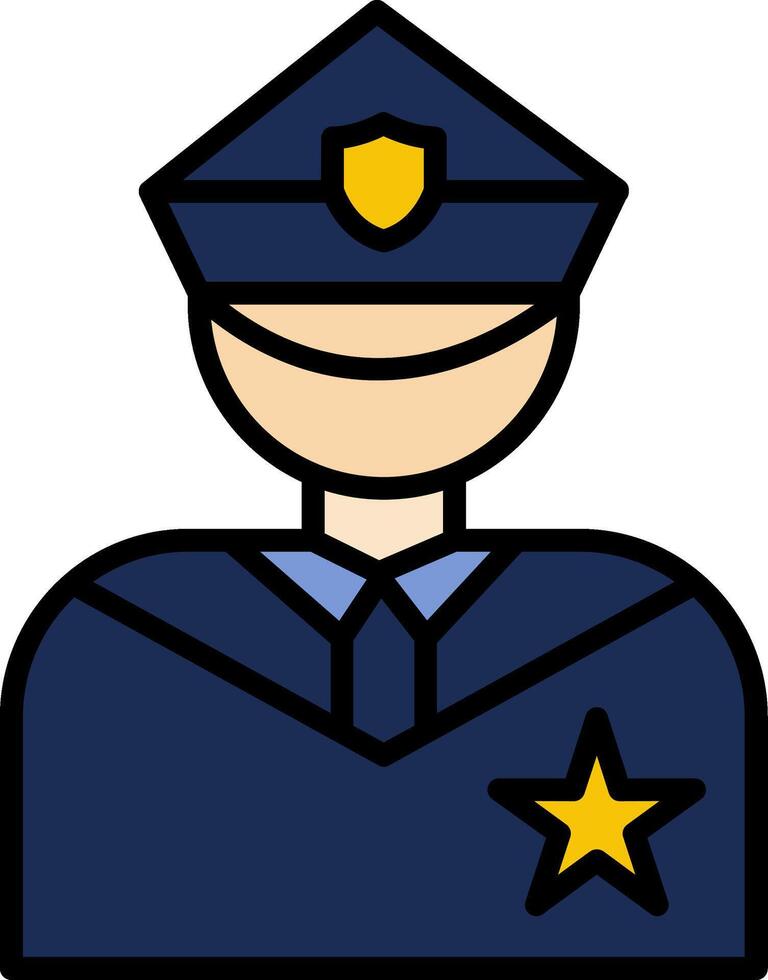 Police Line Filled Icon vector