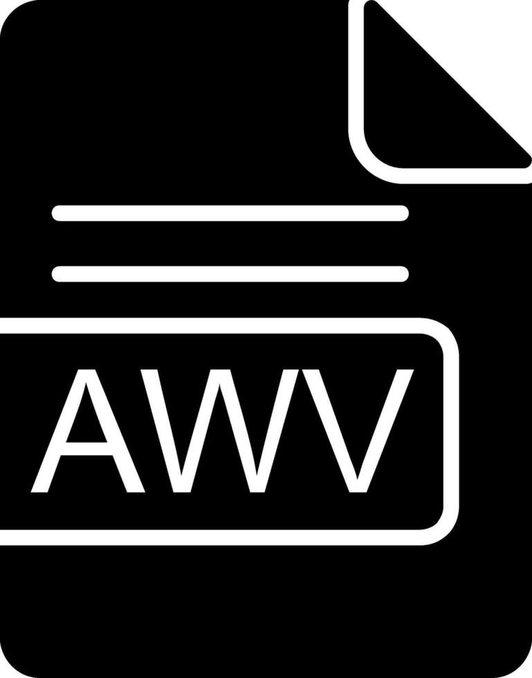 AWV File Format Glyph Icon vector