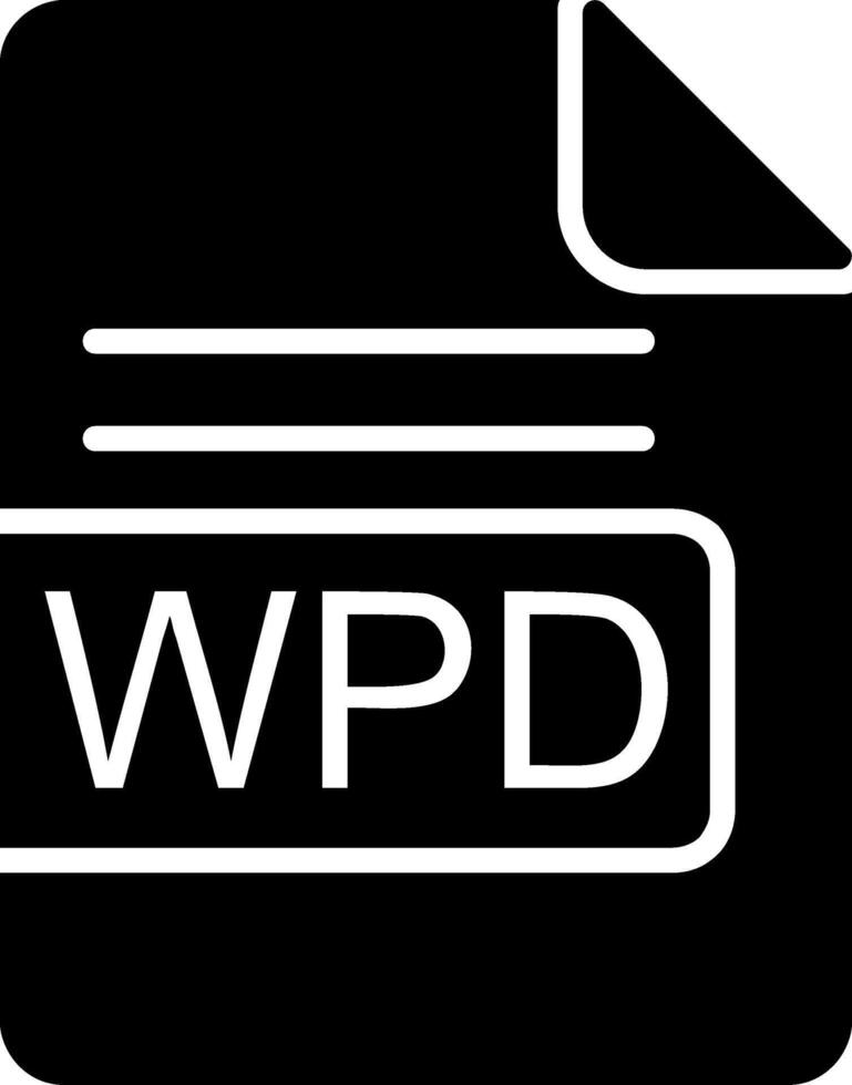 wpd archivo formato glifo icono vector