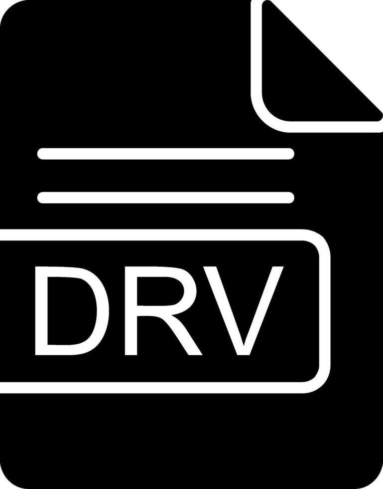 DRV File Format Glyph Icon vector