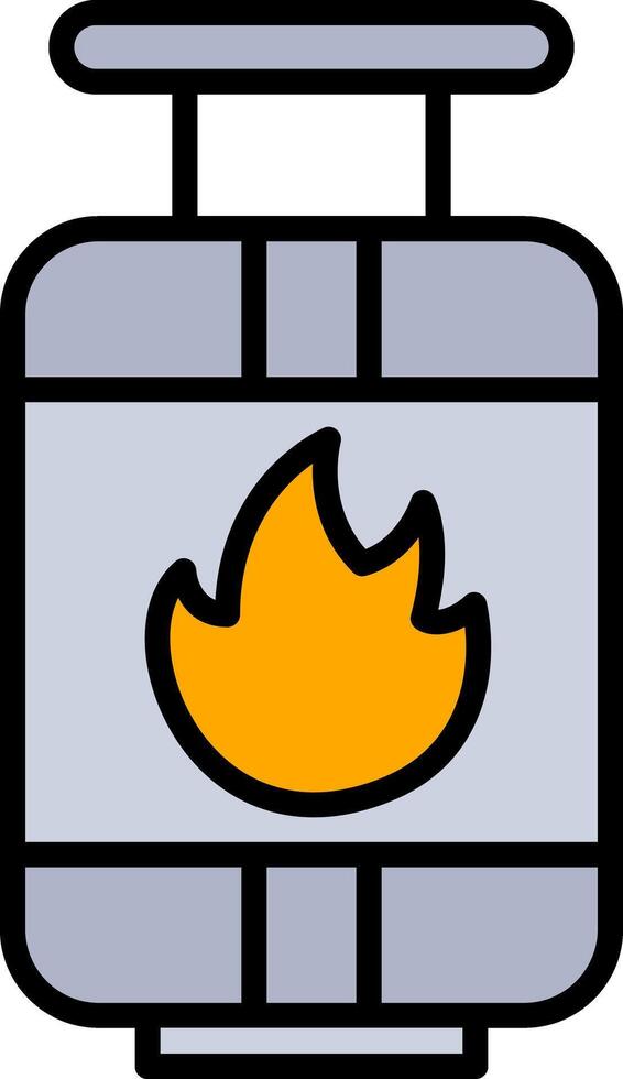 Gas Cylinder Line Filled Icon vector