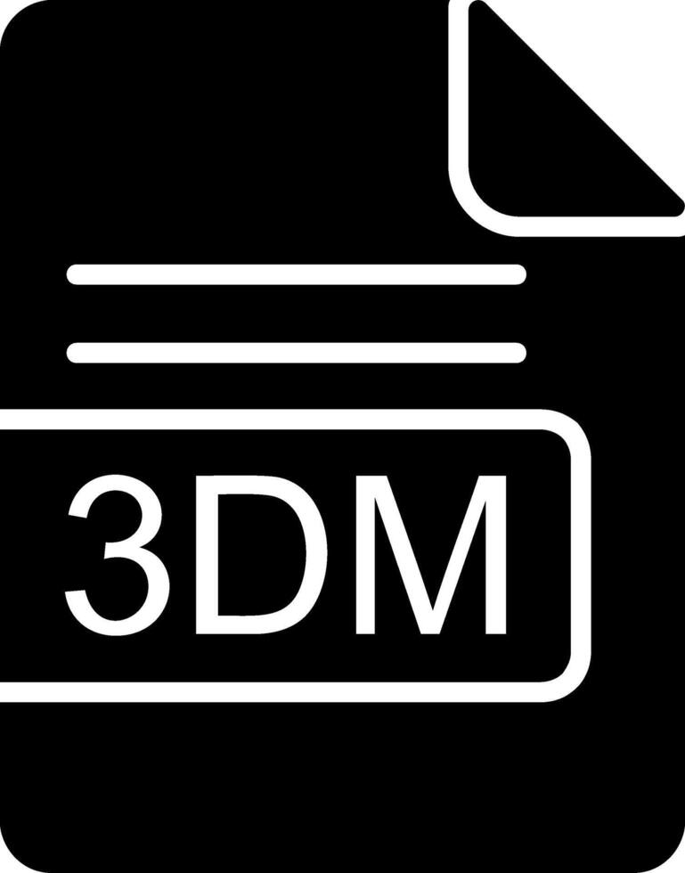 3DM File Format Glyph Icon vector