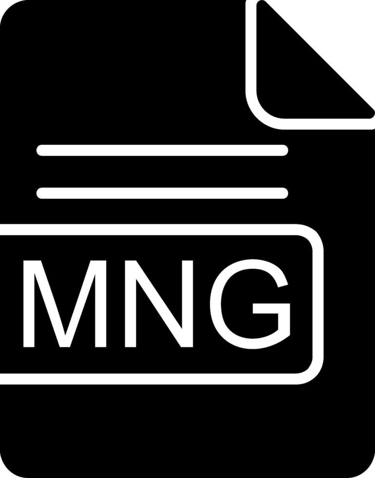 MNG File Format Glyph Icon vector