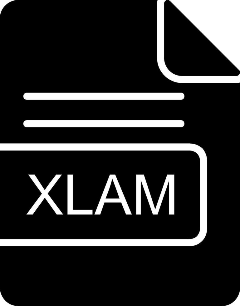 xlam archivo formato glifo icono vector