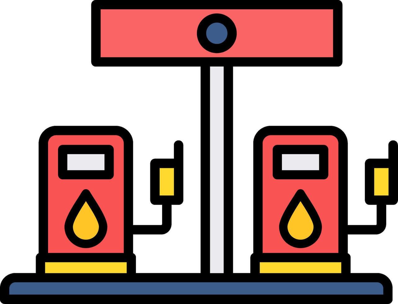 gasolina estación línea lleno icono vector