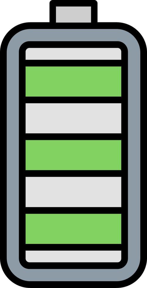 Battery Line Filled Icon vector