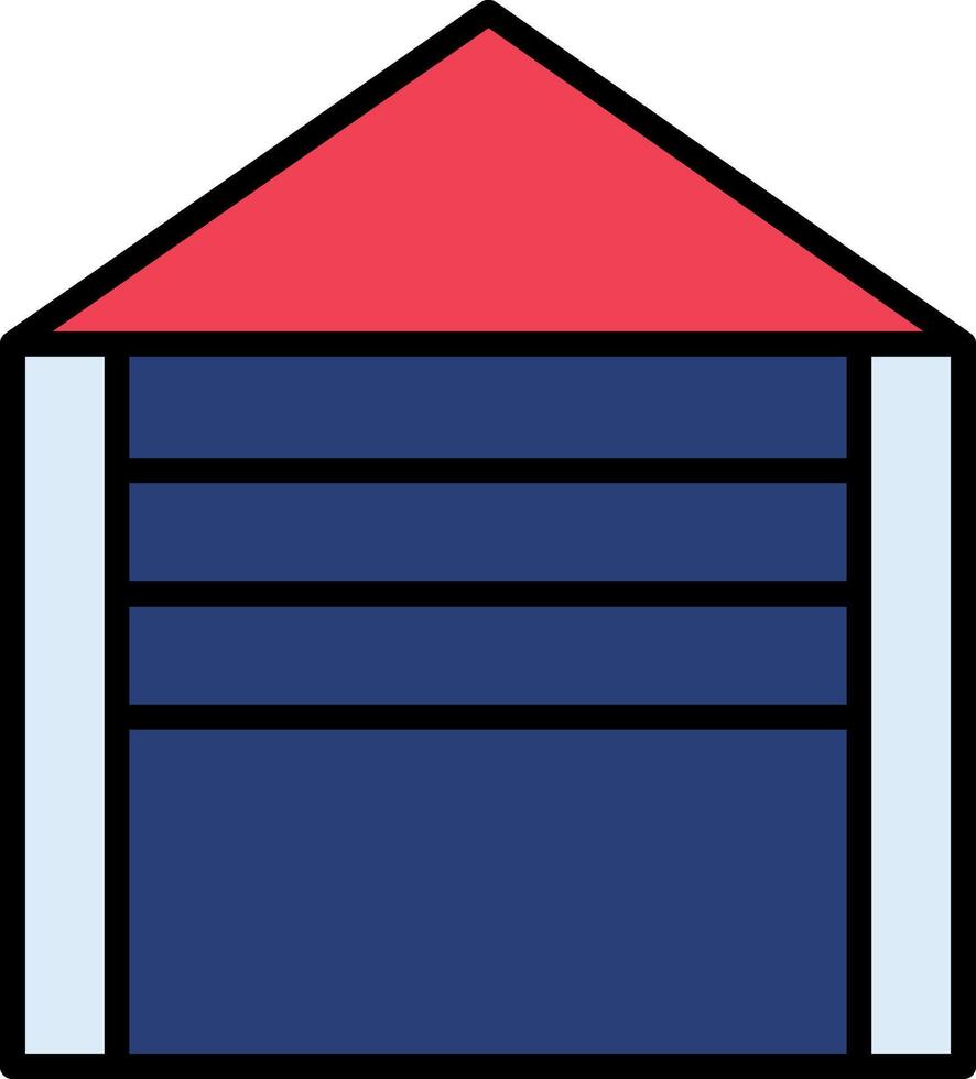 Garage Line Filled Icon vector