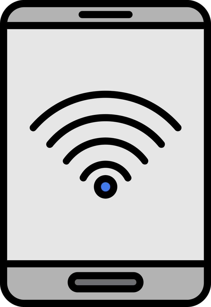 Wifi Line Filled Icon vector
