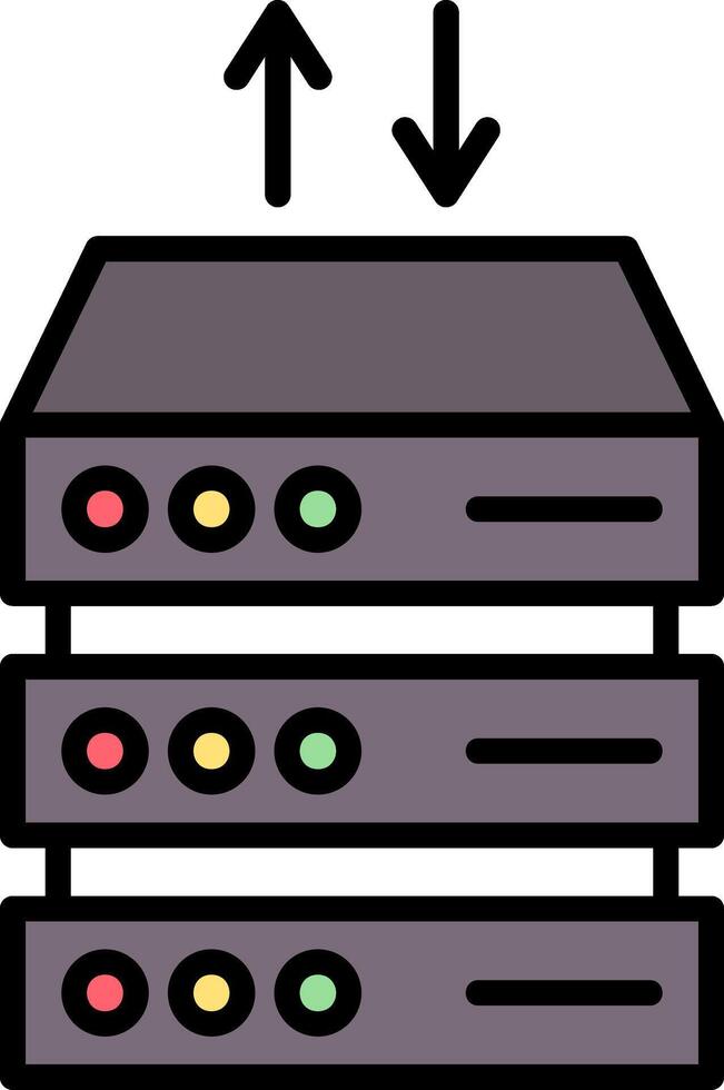 Data Center Line Filled Icon vector