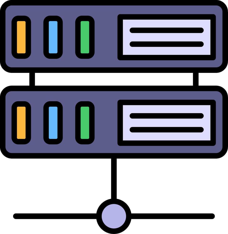 Server Line Filled Icon vector